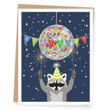 Apartment 2 Cards Apartment 2 Cards Disco Raccoon Birthday Card - Little Miss Muffin Children & Home