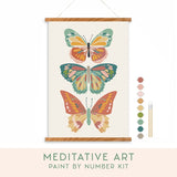 Breathe People Vibrant Butterflies Meditative Art Paint by Number Kit