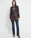 Mavis Foil Vegan Suede Belted Trench Coat in Double Espresso Snake