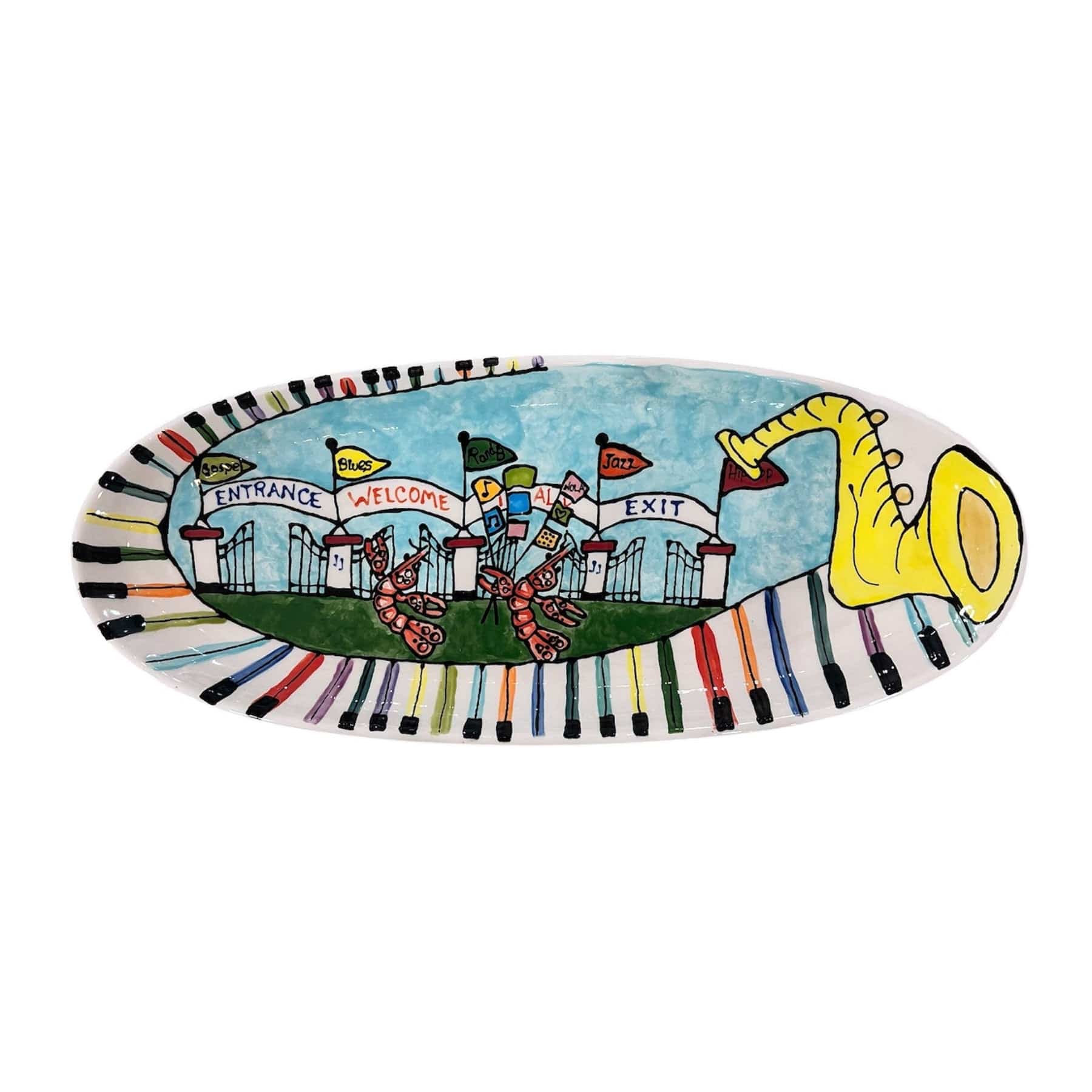 Jan Salzer Art Jan Salzer Jazz Fest Large French Bread Platter - Little Miss Muffin Children & Home