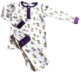 Lulu Bebe Mardi Gras Puppies Boy's Pima PJ Set