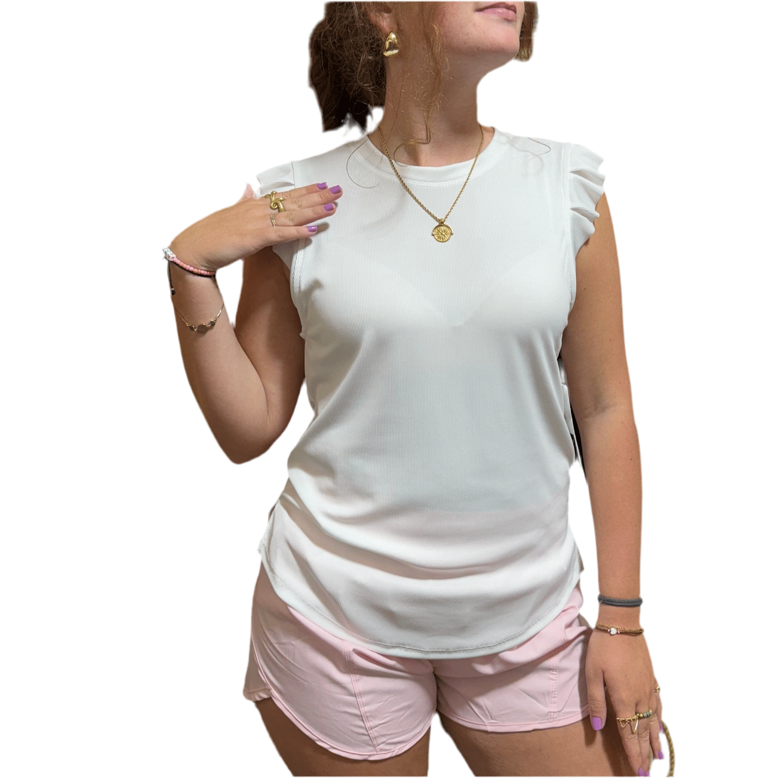 Sunshine Sunshine Women's Athletic Shorts with Zip Pocket in Pink - Little Miss Muffin Children & Home