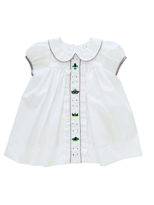 Lulu Bebe Lulu Bebe Mardi Gras Embroidered Molly Dress - Little Miss Muffin Children & Home