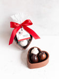 Maggie Lyon Chocolatiers Valentine's 6oz Milk Chocolate Heart Box with Three Truffles