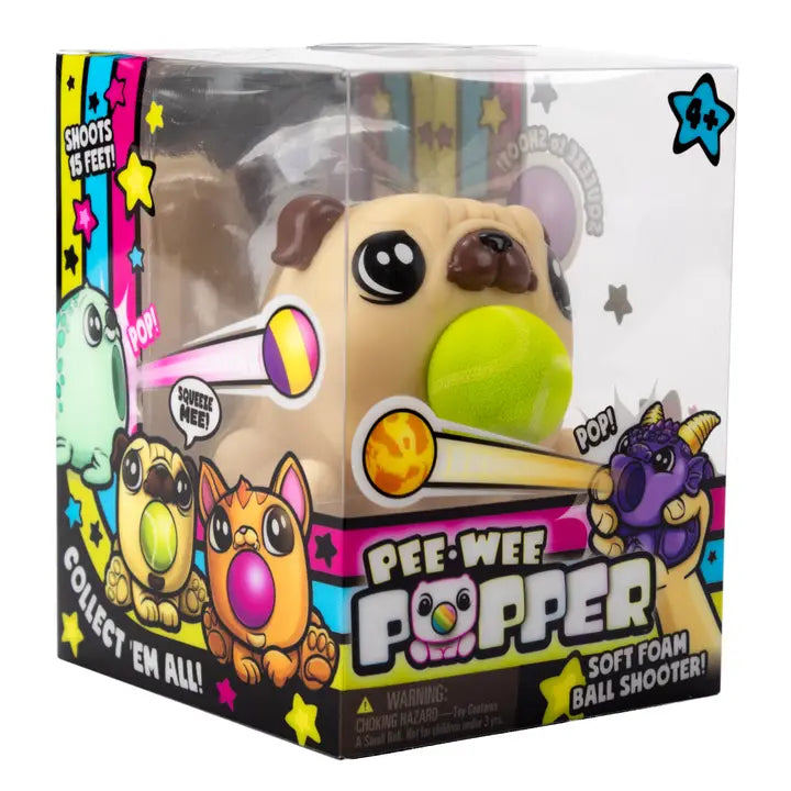 Pee Wee Pug Popper Mini Foam Ball Shooter