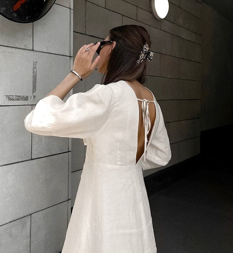 Rosa Clothing Rosa Clothing French Sleeve Open Back Button Front Dress - Little Miss Muffin Children & Home