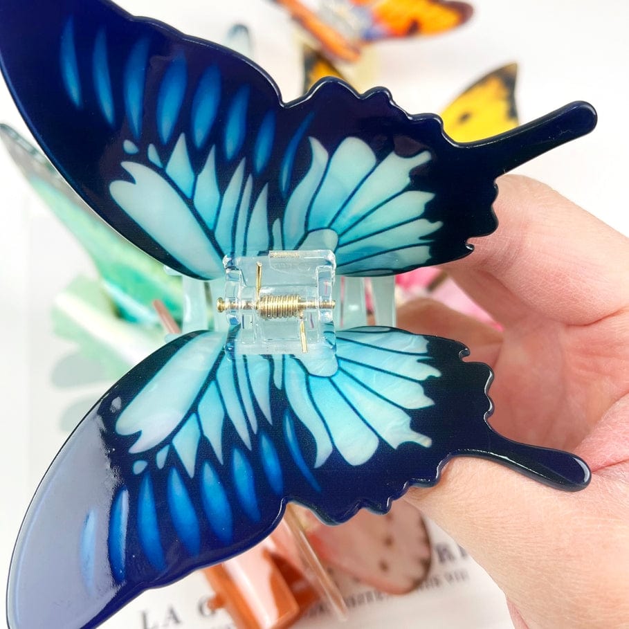 The Diva Soap The Diva Soap Acetate Large Butterfly Hair Clip Animal Claw Clip in Blue - Little Miss Muffin Children & Home