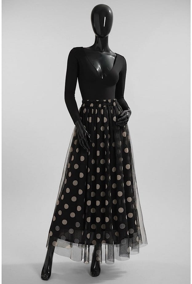 Black Polka Dot Ariana Skirt