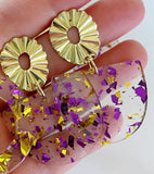 Laalee Jewelry Laalee Jewelry Purple & Gold Gameday Earrings - Little Miss Muffin Children & Home