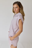 Papermoon Papermoon Blake Half Zip Sleeveless Sweatshirt & Shorts Set in Lilac - Little Miss Muffin Children & Home