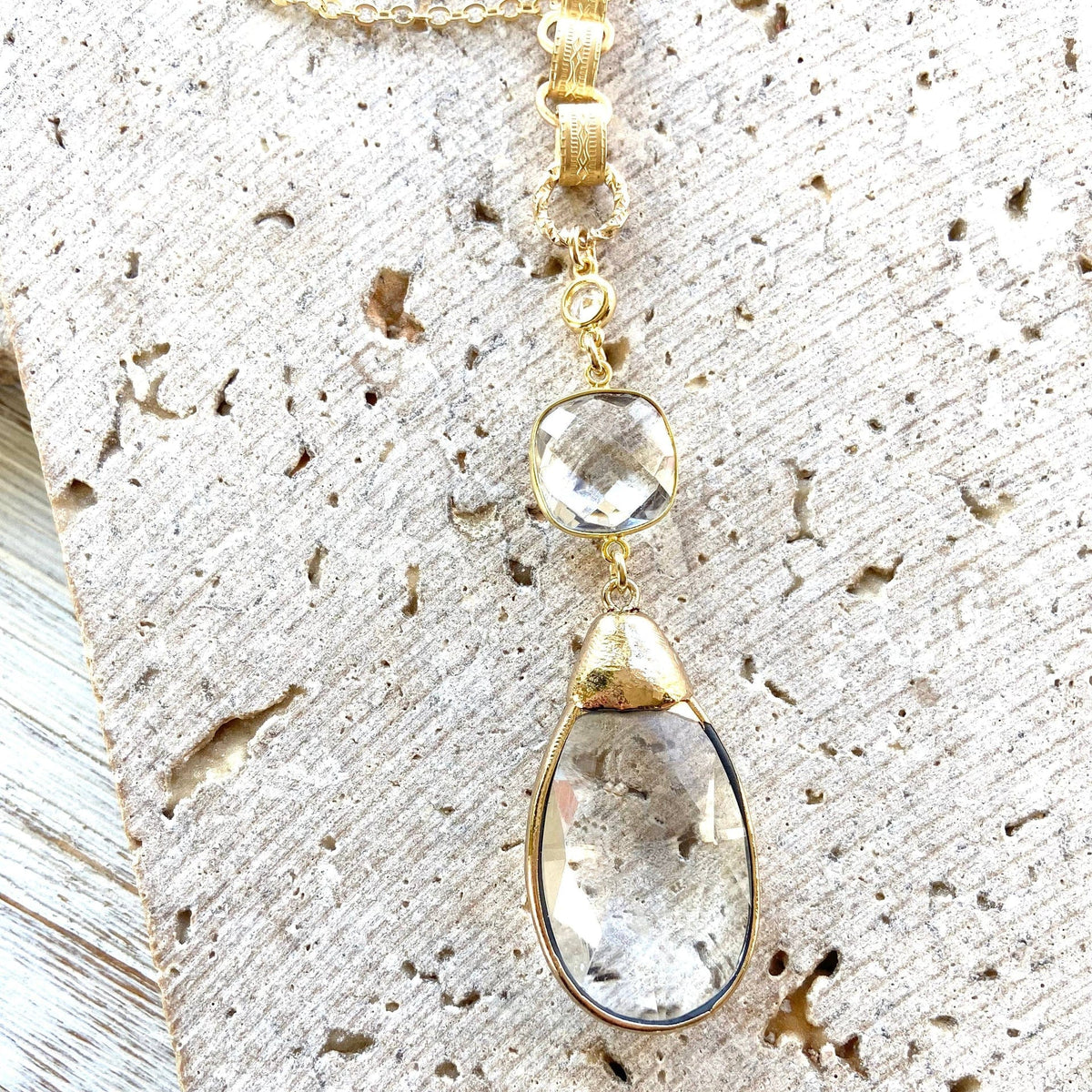 VB&CO Designs Handmade Jewelry VB&CO Chandelier Necklace Vintage Boutique Salon Jewelry Artisan in Gold Color - Little Miss Muffin Children & Home