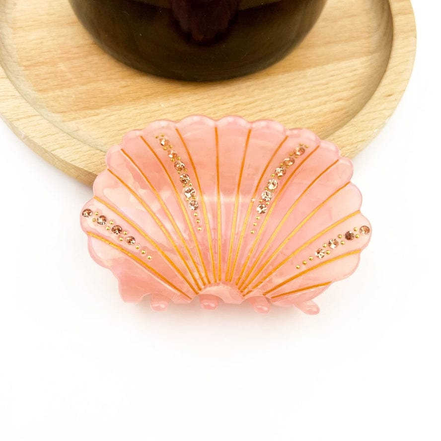 The Diva Soap Crystal Shell Claw Clip, Ocean Creatures Hair Clip in Pink - Little Miss Muffin Children & Home