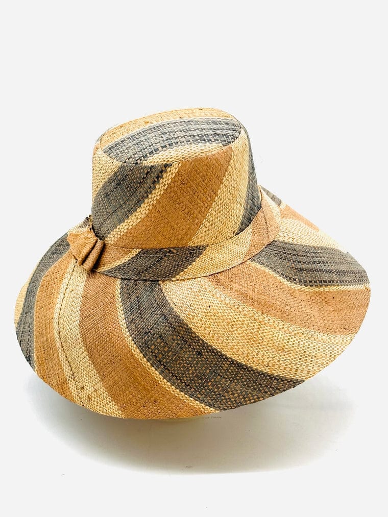 Shebobo Shebobo Latte Swirl 7" Brim Raffia Straw Sun Hat - Little Miss Muffin Children & Home