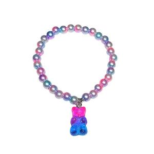 Stratus Sparkling Variegated Gummy Bear Charm Stretch Bracelet, Sold Individually