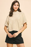 Pinch Mock Neck Short Sleeve Sweater