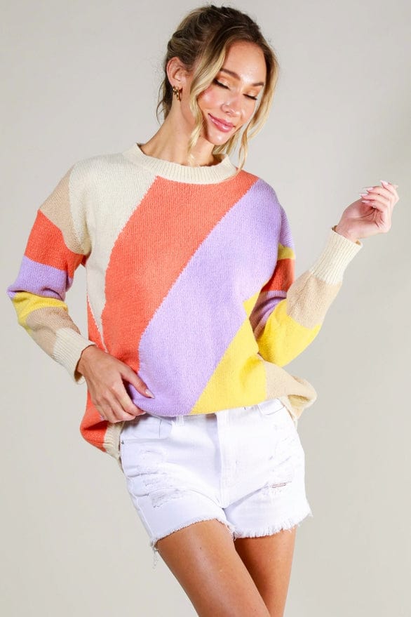 Vine & Love Vine & Love Long Sleeve Color Block Sweater - Little Miss Muffin Children & Home