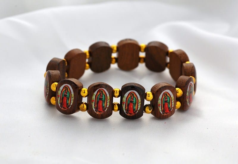 Wood Beaded Guadalupe Bracelet