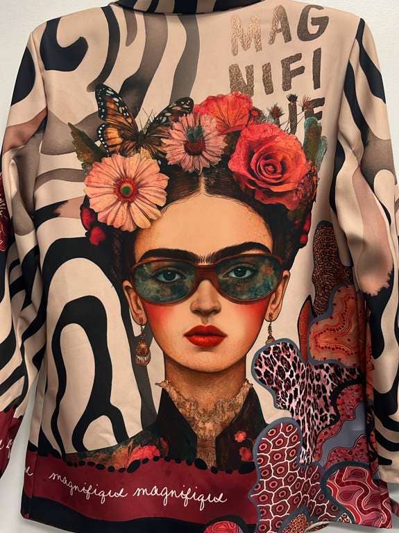 Italian Frida Pop Art Print Blazer
