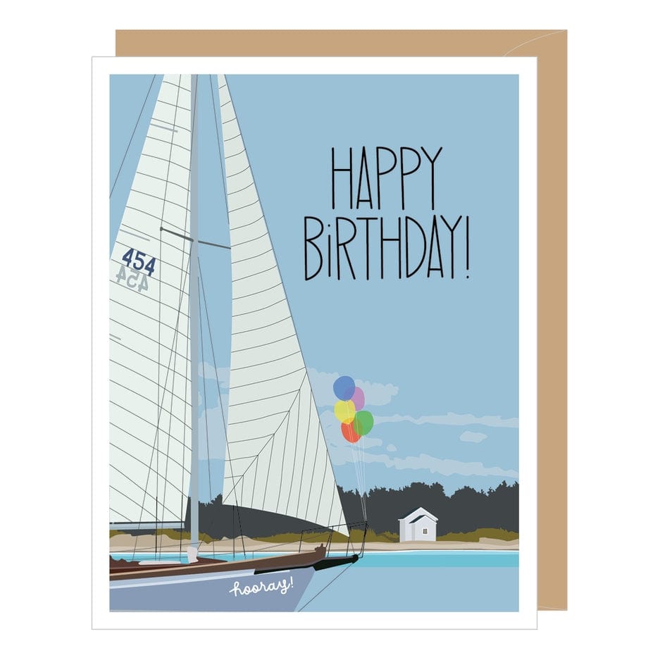 Apartment 2 Cards Apartment 2 Cards Sailboat with Balloons Birthday Card - Little Miss Muffin Children & Home