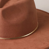 Suede Fedora Hat in Brown