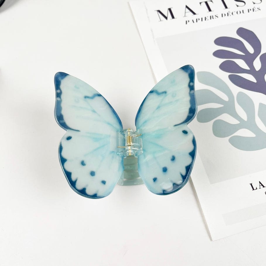 The Diva Soap The Diva Soap Acetate Large Butterfly Hair Clip Animal Claw Clip in Light Blue - Little Miss Muffin Children & Home