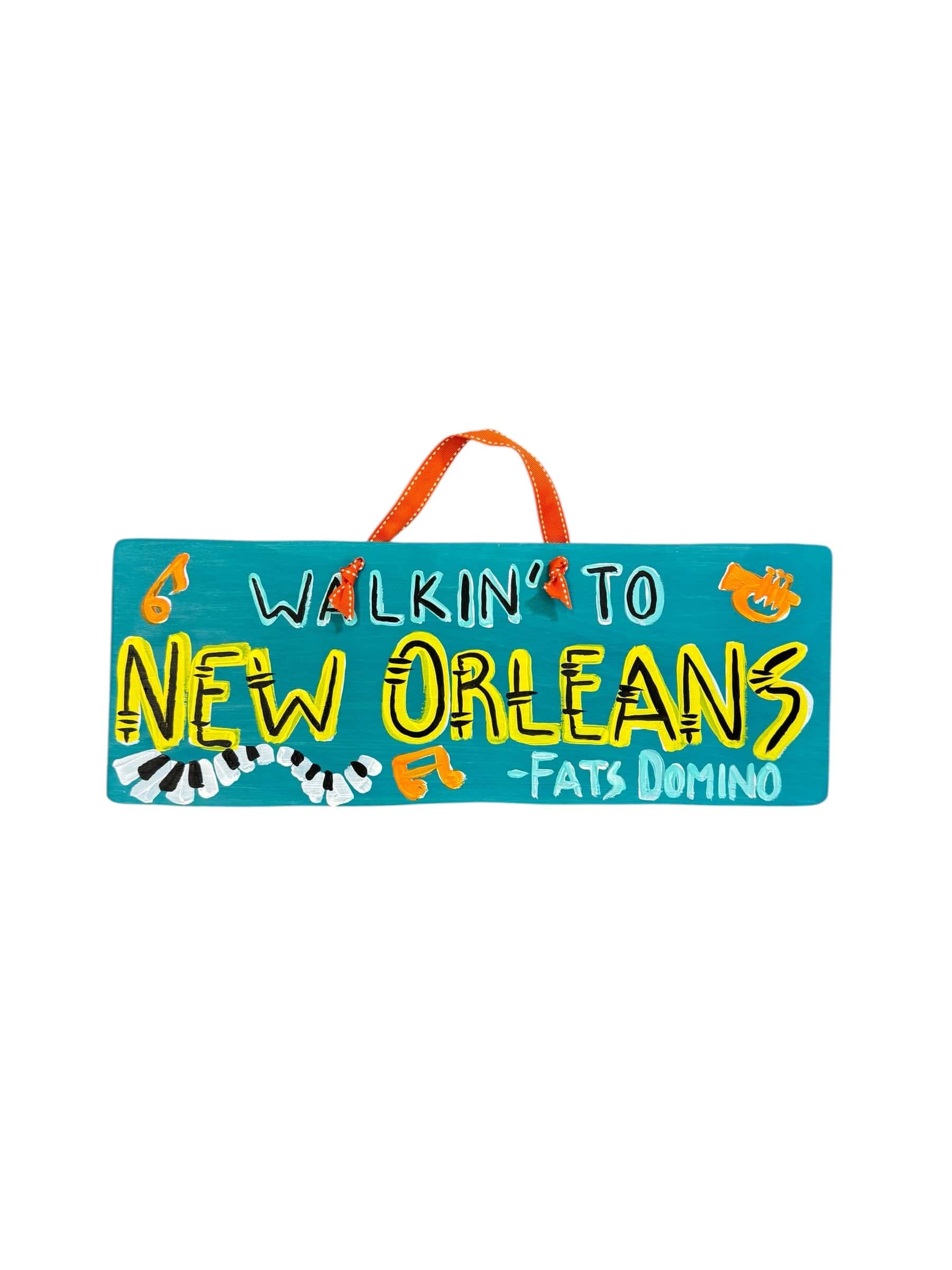 Michelle's Art Box 6"x16" Wood Sign, Walkin' to New Orleans - Little Miss Muffin Children & Home