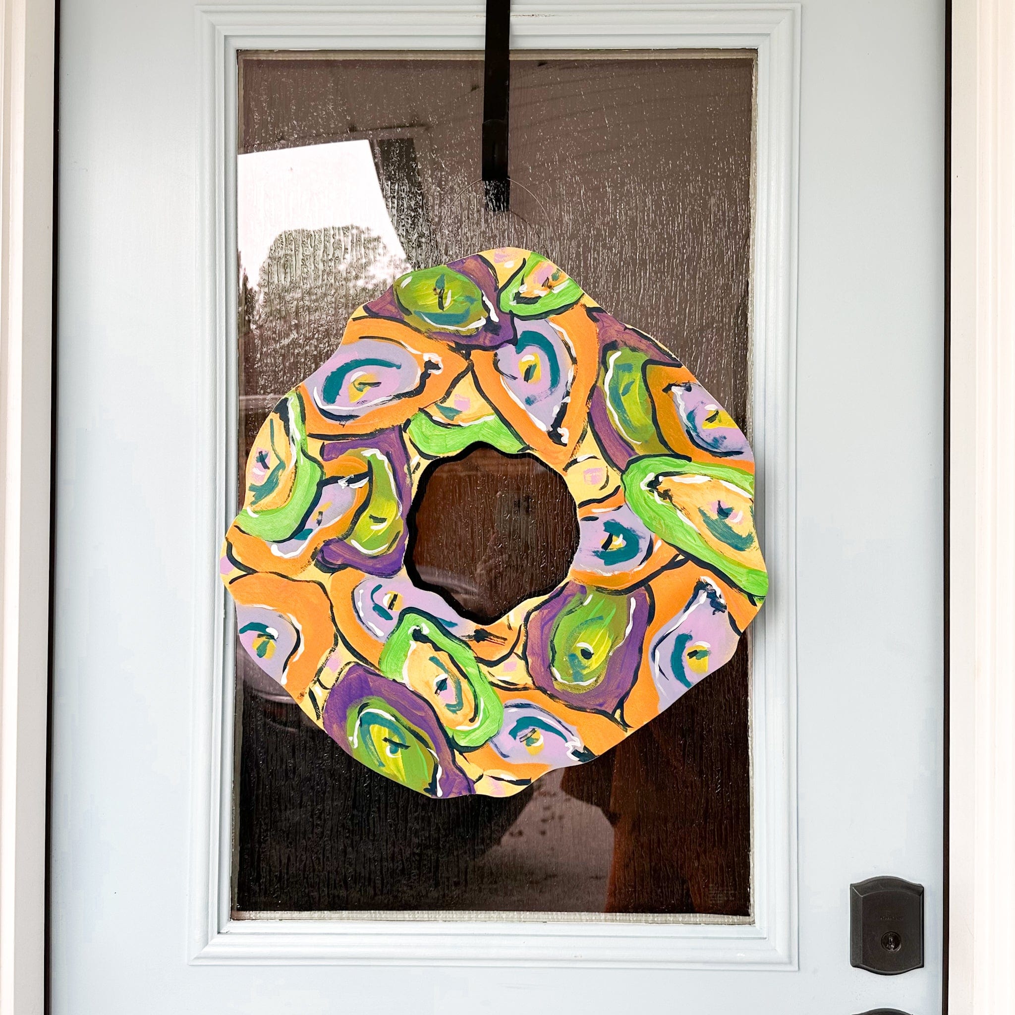 Toodle Lou Designs Toodle Lou Designs Mardi Gras Oyster Wreath Wood Door Hanger - Little Miss Muffin Children & Home