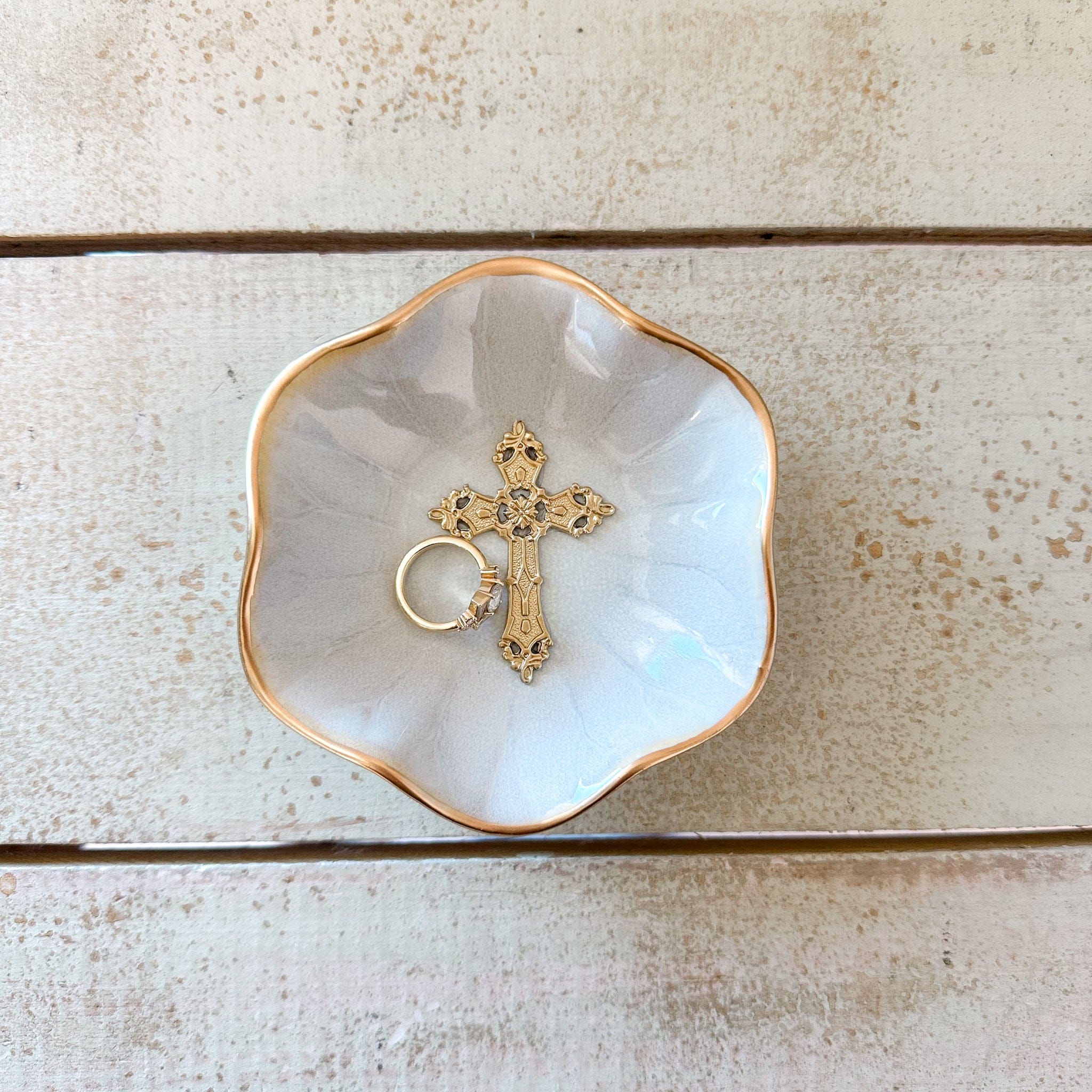 Ten Twenty Six Designs Lotus Flower Cross Jewelry Dish - Little Miss Muffin Children & Home