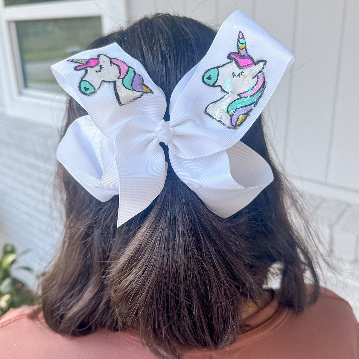 Heidi Davis Bows Unicorn Hand Painted Bow Double Glitter - Little Miss Muffin Children & Home