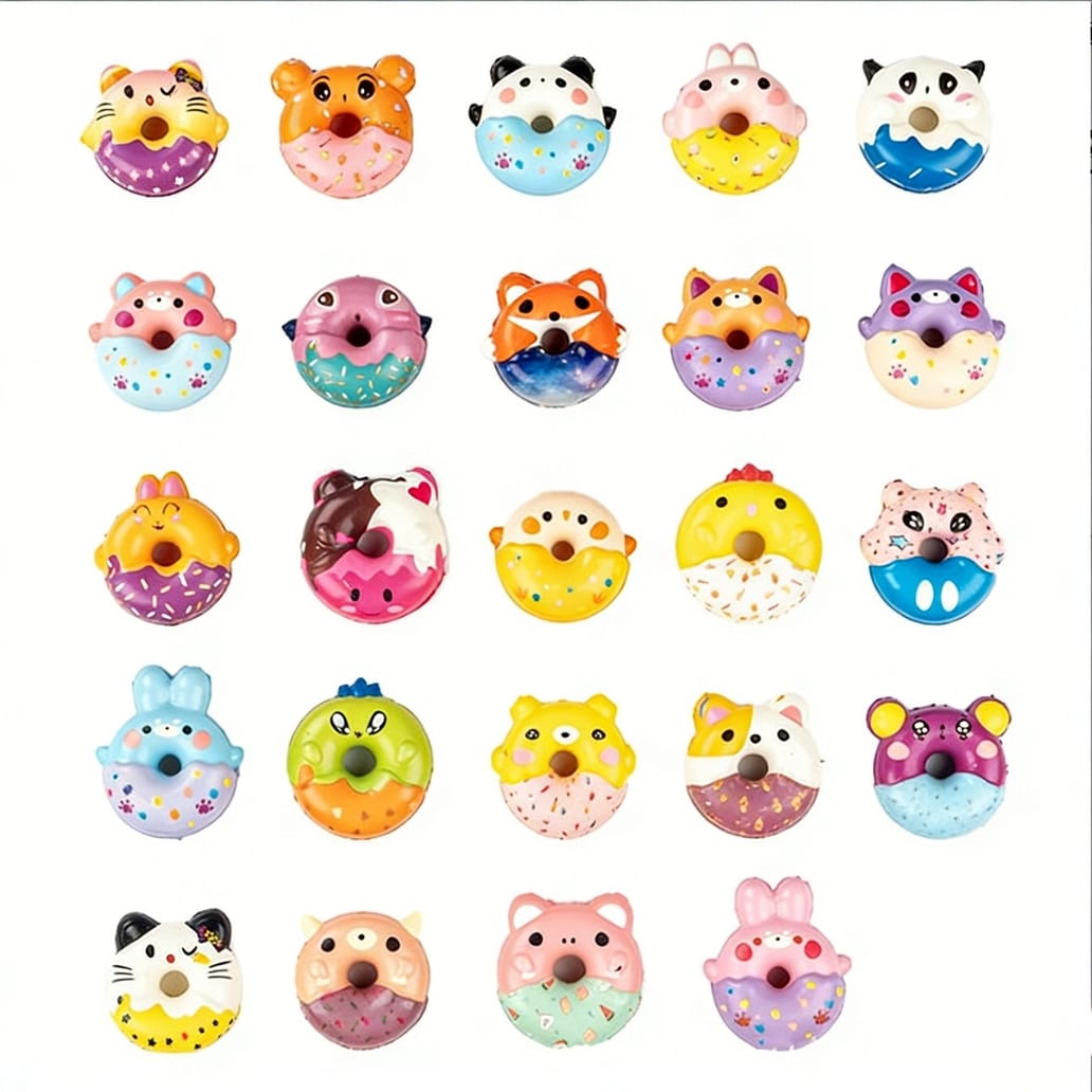 Donut Cartoon Food Animal Squishy Slow Rising Stress Relief Fidget Toy, 1 Piece