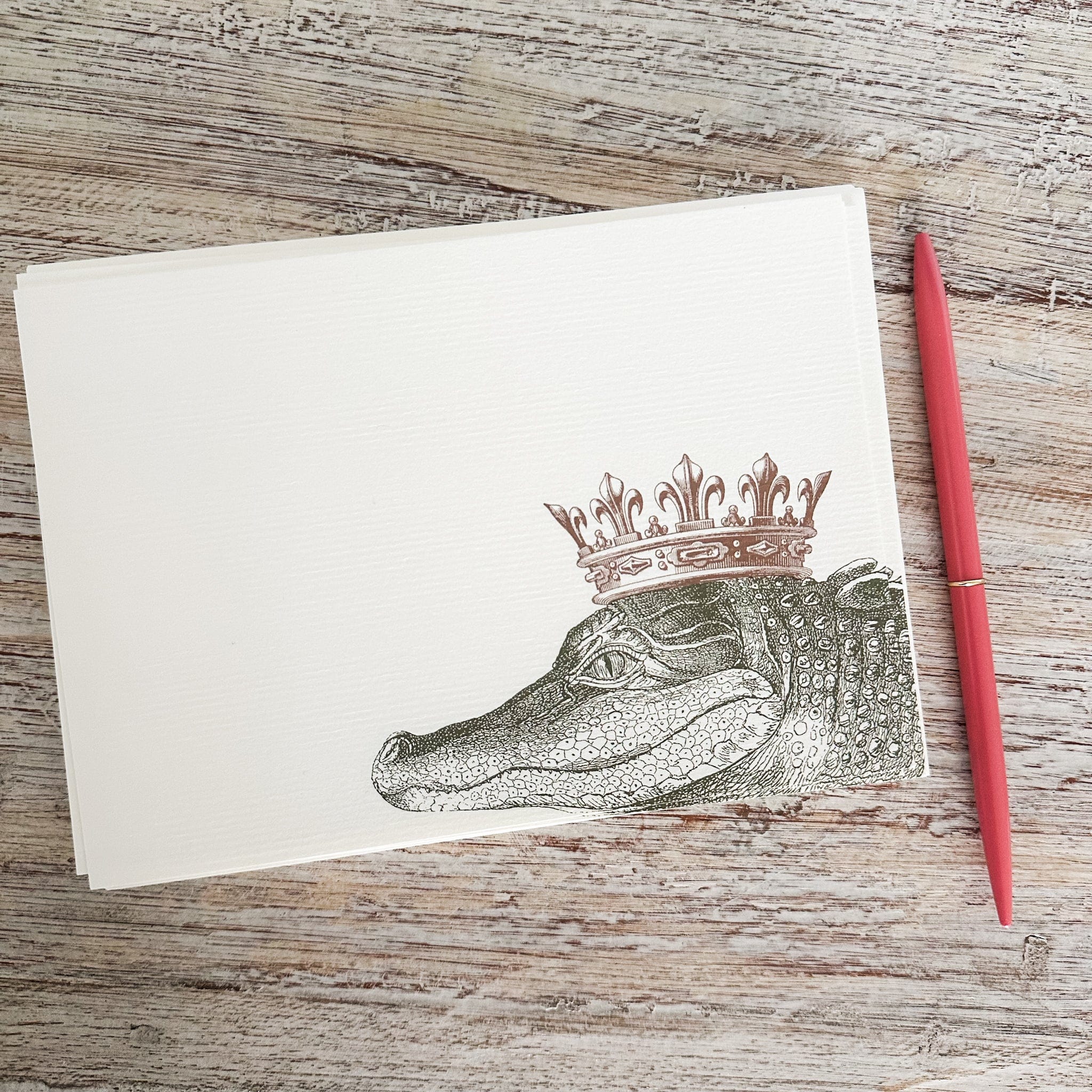 Alexa Pulitzer King Gator Horizontal A7 Note Cards - Little Miss Muffin Children & Home