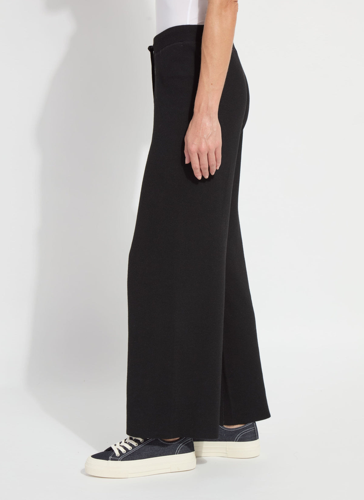 Lyssé Odessa Reversible Knit Wide-Leg Lounge Pants – Black/Pearl Grey Melange