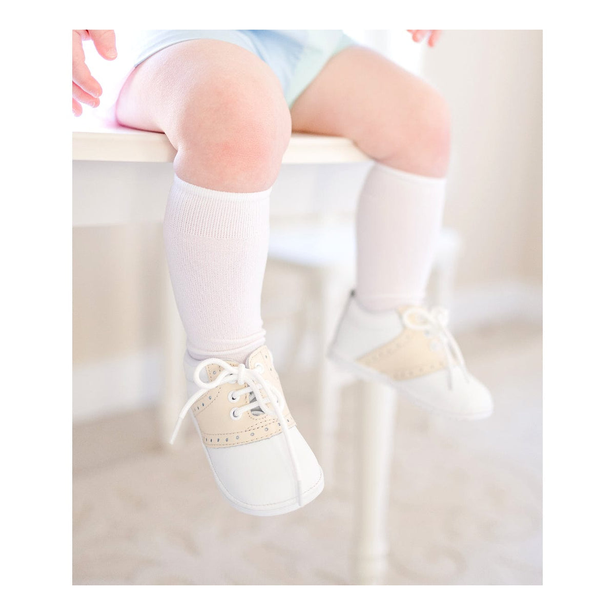 L'Amour Shoes L'Amour Austin Oxford White with Beige - Little Miss Muffin Children & Home