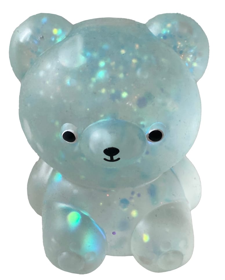 Glitter Bear Squishy Toy for Kids | Sparkly Stress Relief Squeeze Toy, 4 Colors