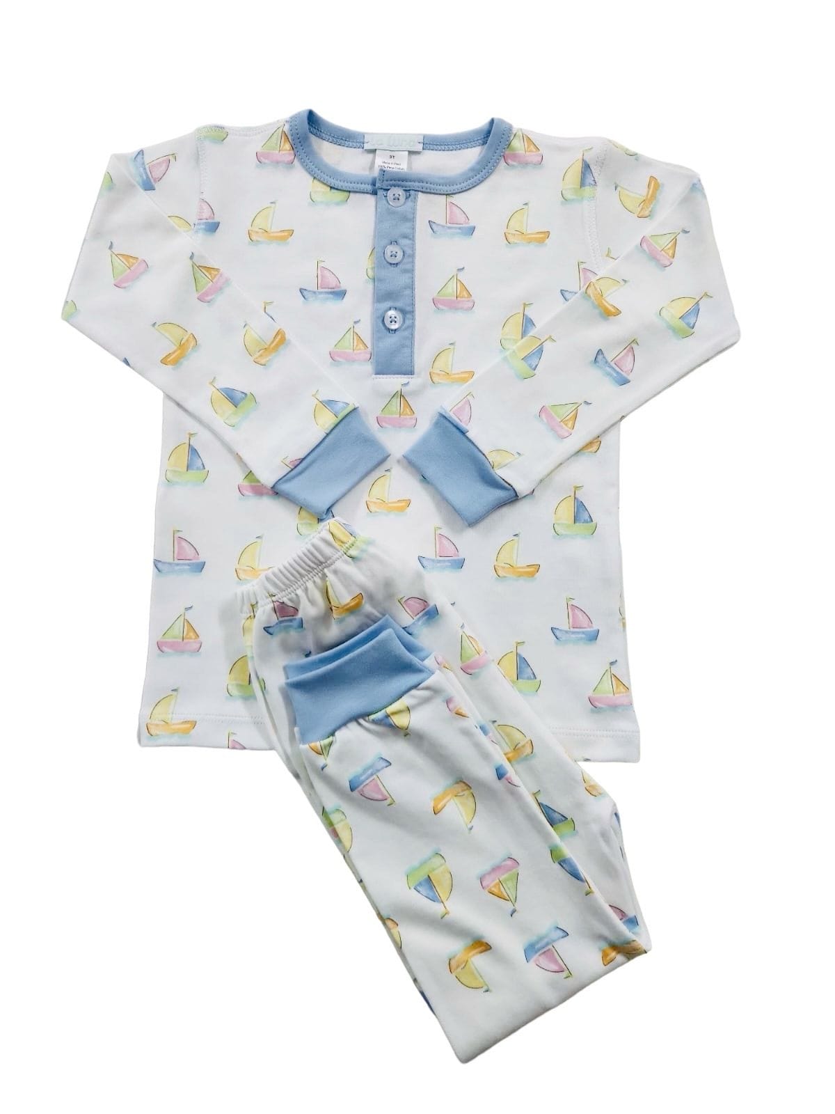 Lulu Bebe Lulu Bebe Sailboat Long Sleeve Pima PJ Set for Boy - Little Miss Muffin Children & Home