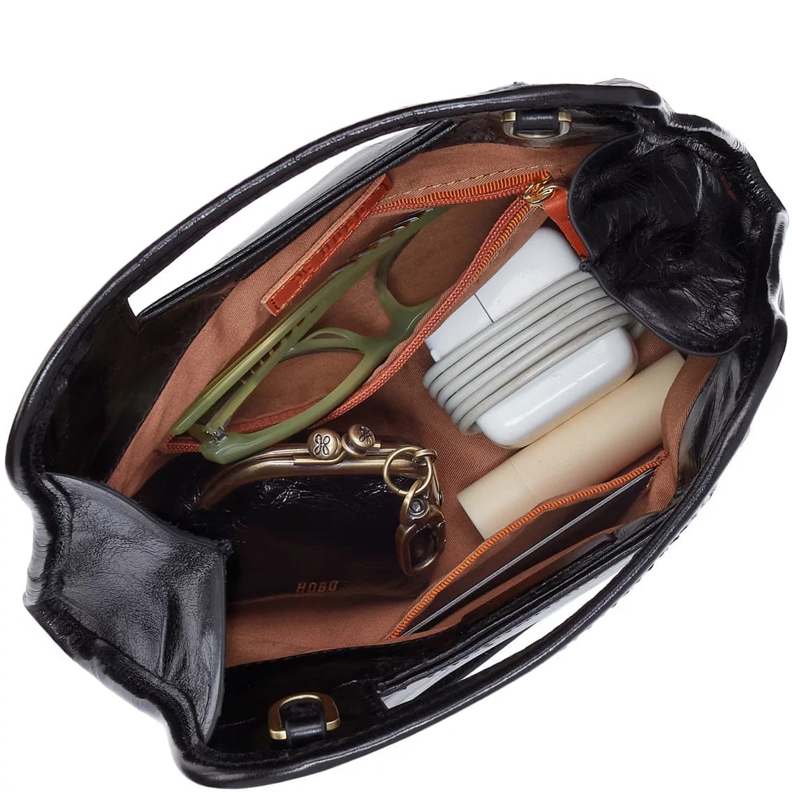 Ace Crossbody Polished Leather in Black