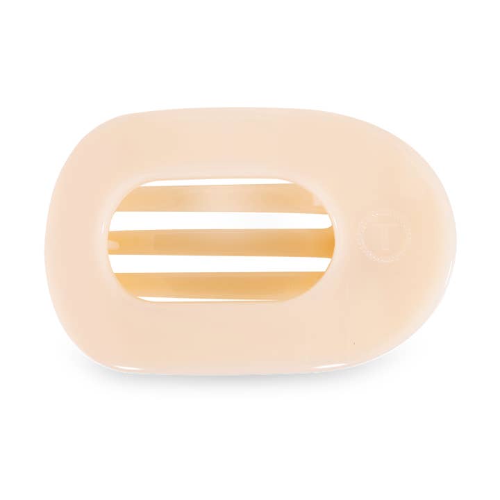 Almond Beige Round Flat Hair Clip