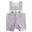 Anchors Smocked Blue Red and White Stripe Seersucker Boys Jon Jon