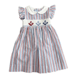 Anchors Smocked Blue Red and White Stripe Seersucker Peter Pan Collar Dress