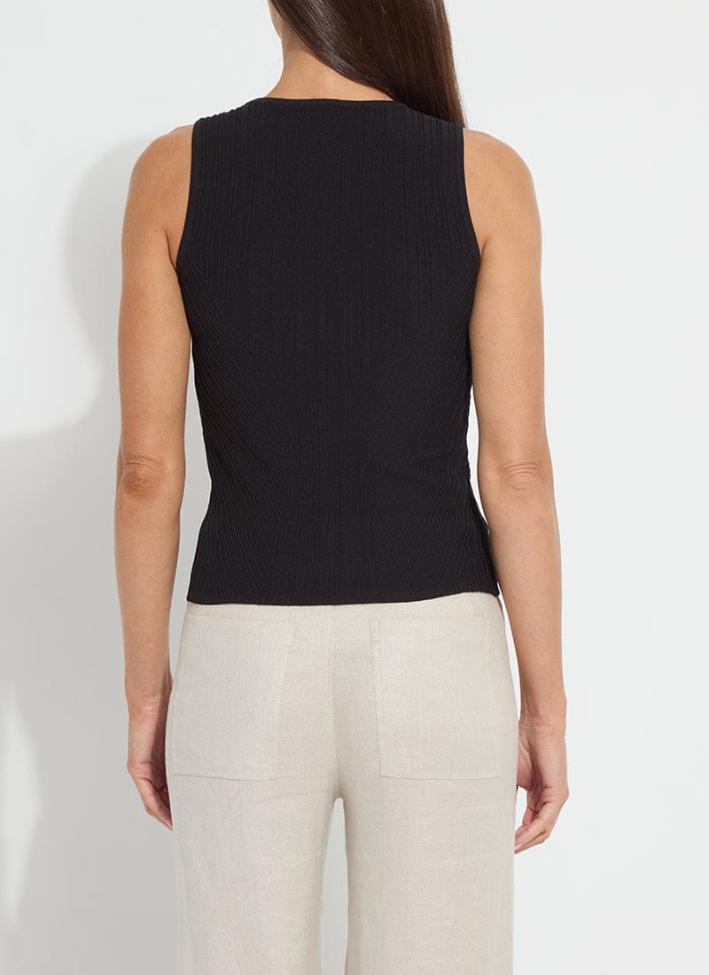 Andreia Ribbed Knit Tank in Black
