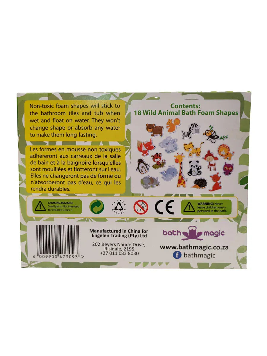 Fizzles Wild Animal Sticky Bath Foam Critters, 18 Piece Set