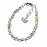 sterling silver multicolor stones with butterfly bracelet