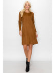caramel suede dress