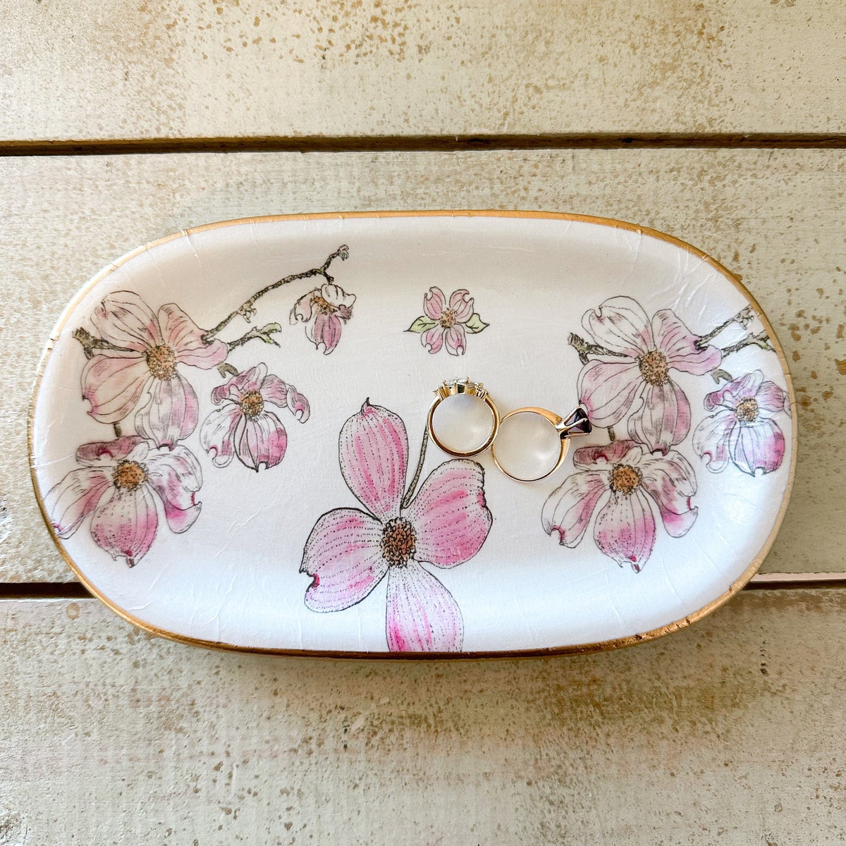 Dogwood Large Ceramic Jewelry Tray