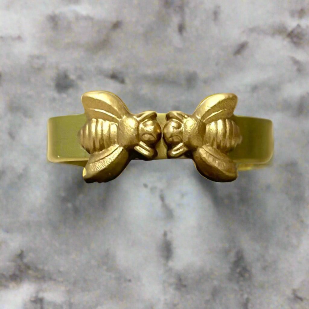Carol Cassisa Carol Cassisa Abeille Amour (Kiss Bee) Thin Brass Cuff - Little Miss Muffin Children & Home