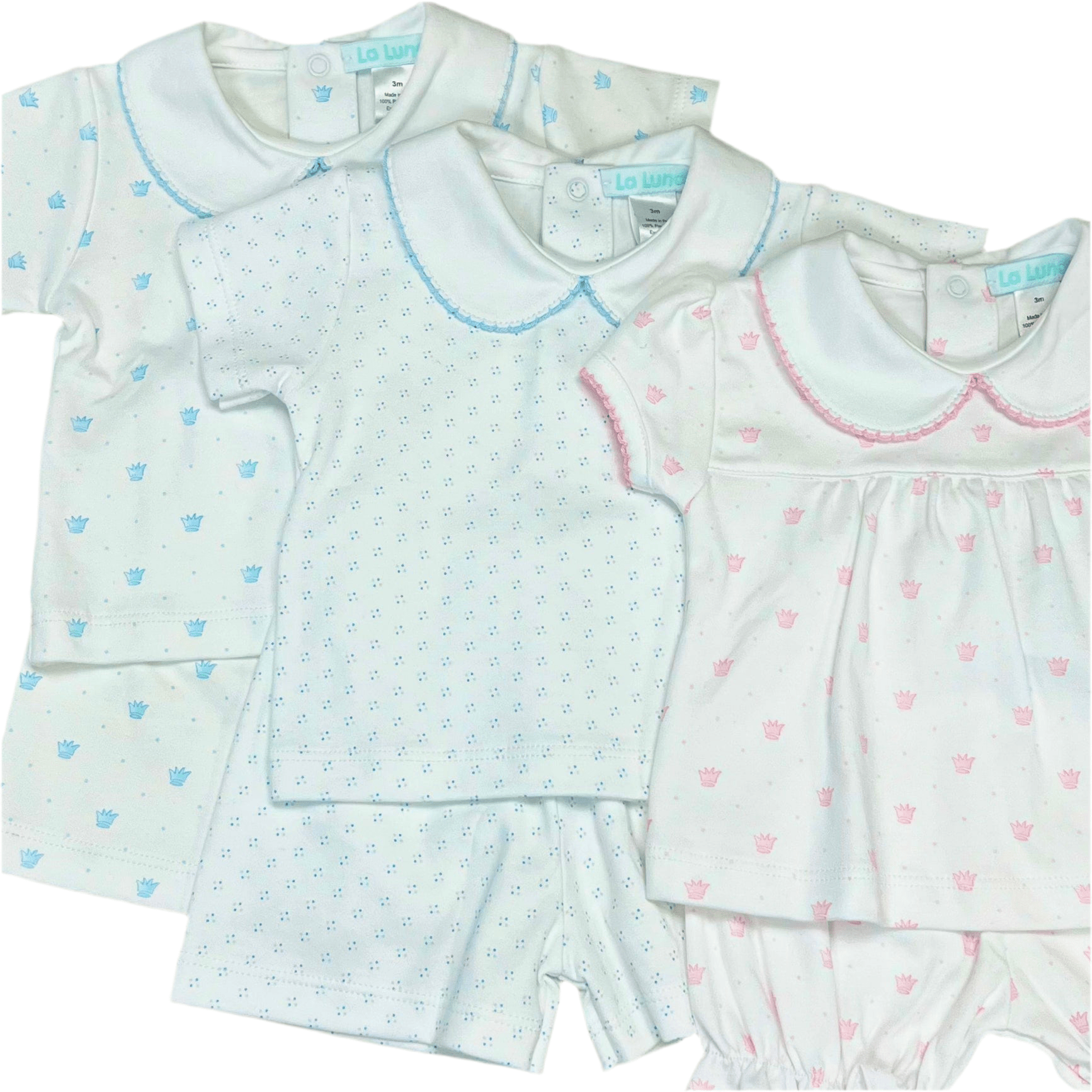Lulu Bebe Lulu Bebe Sue Pima Pink Crown Bloomer Set - Little Miss Muffin Children & Home