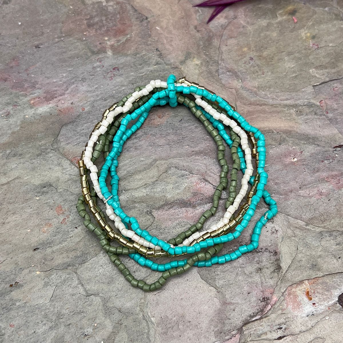 Anju Jewelry Seed-Bead Stretchy Bunch Bracelets – Turquoise Water - Little Miss Muffin Children & Home