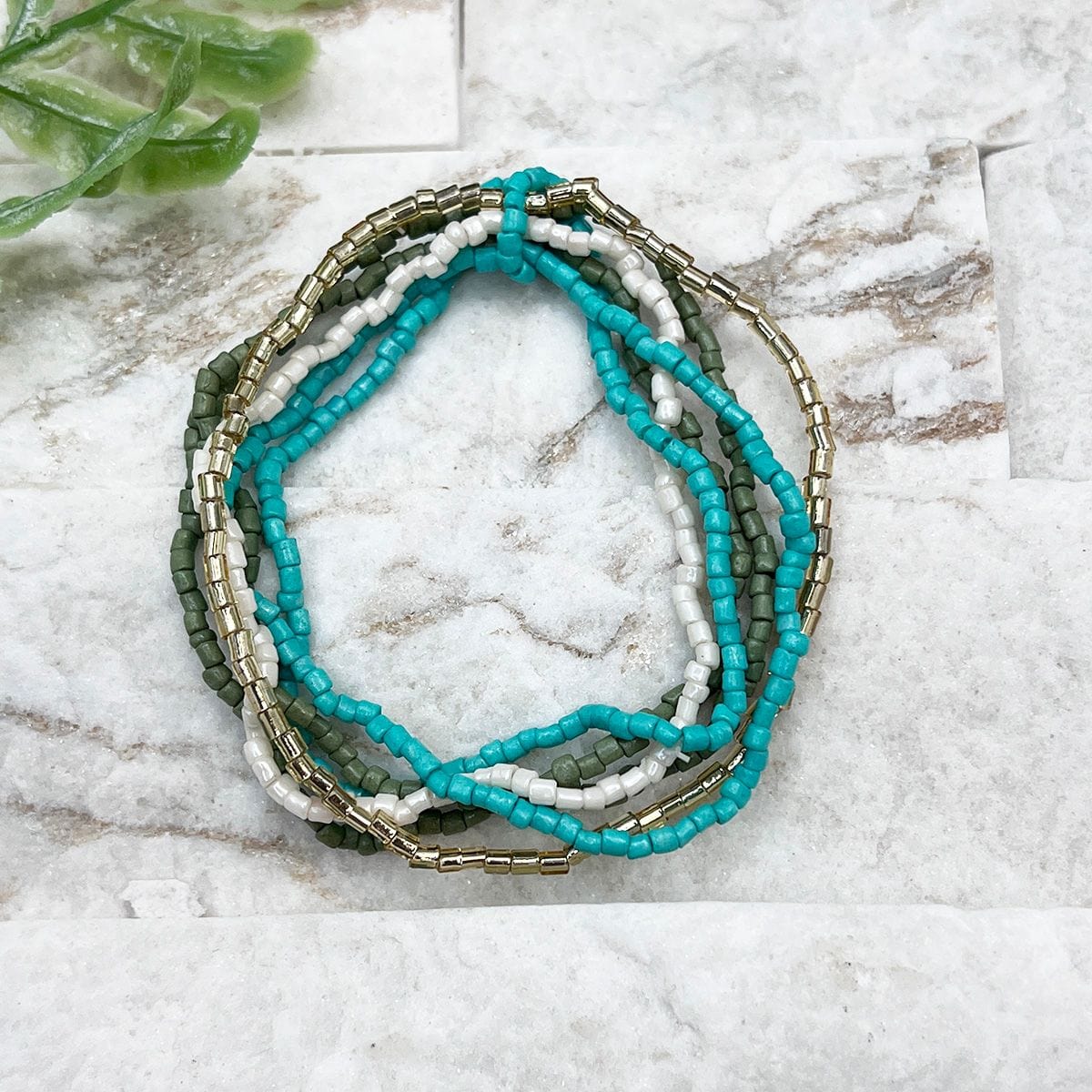 Anju Jewelry Seed-Bead Stretchy Bunch Bracelets – Turquoise Water - Little Miss Muffin Children & Home