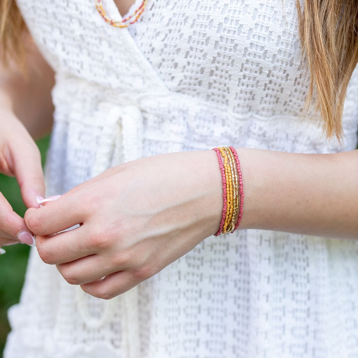 Anju Jewelry Seed-Bead Stretchy Bunch Bracelets – Desert Sands - Little Miss Muffin Children & Home