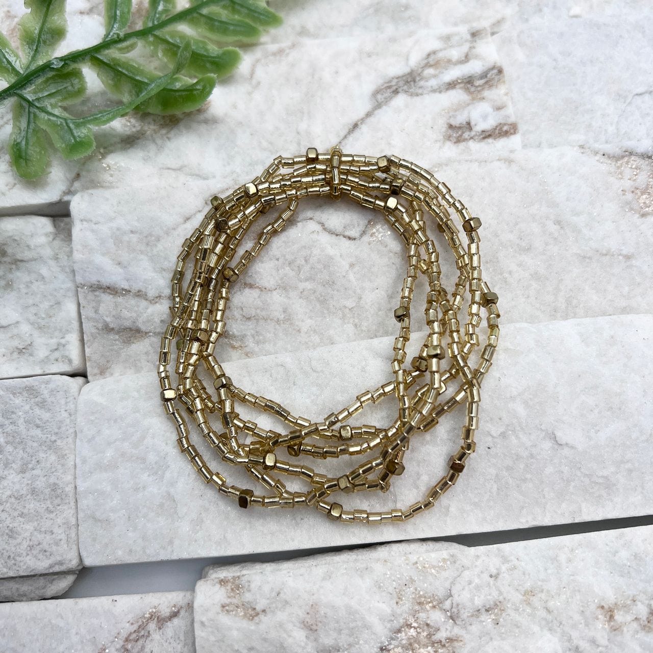 Anju Jewelry Seed-Bead Stretchy Bunch Bracelets – Shimmering Gold - Little Miss Muffin Children & Home